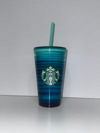 Starbucks Korea Blue store Wave Ombré Glass Tumbler