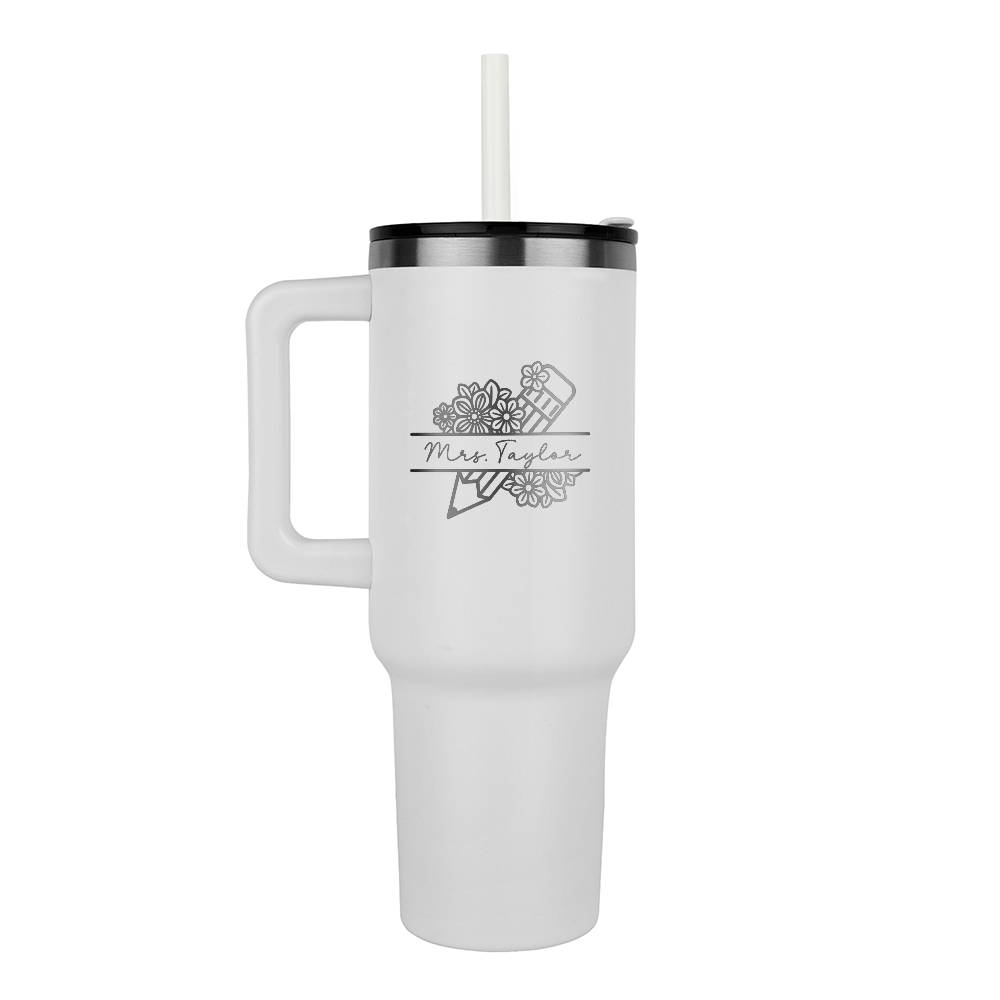 Personalized Teacher 40oz Tumbler with handle