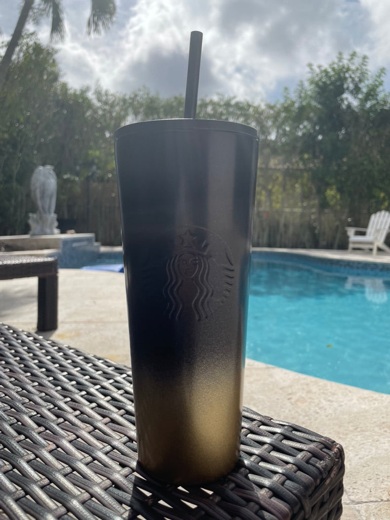 Disney World Starbucks Black and Gold Metal 50th fashion Anniversary Venti Tumbler Cup